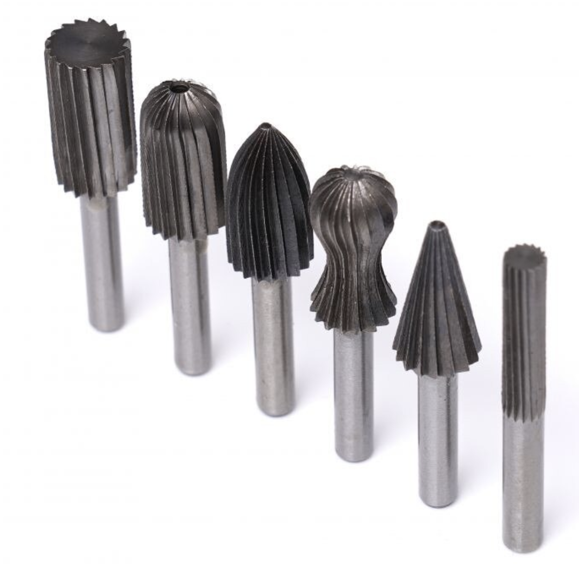 Set de 6 freze pentru metal diferite modele coada de 6mm